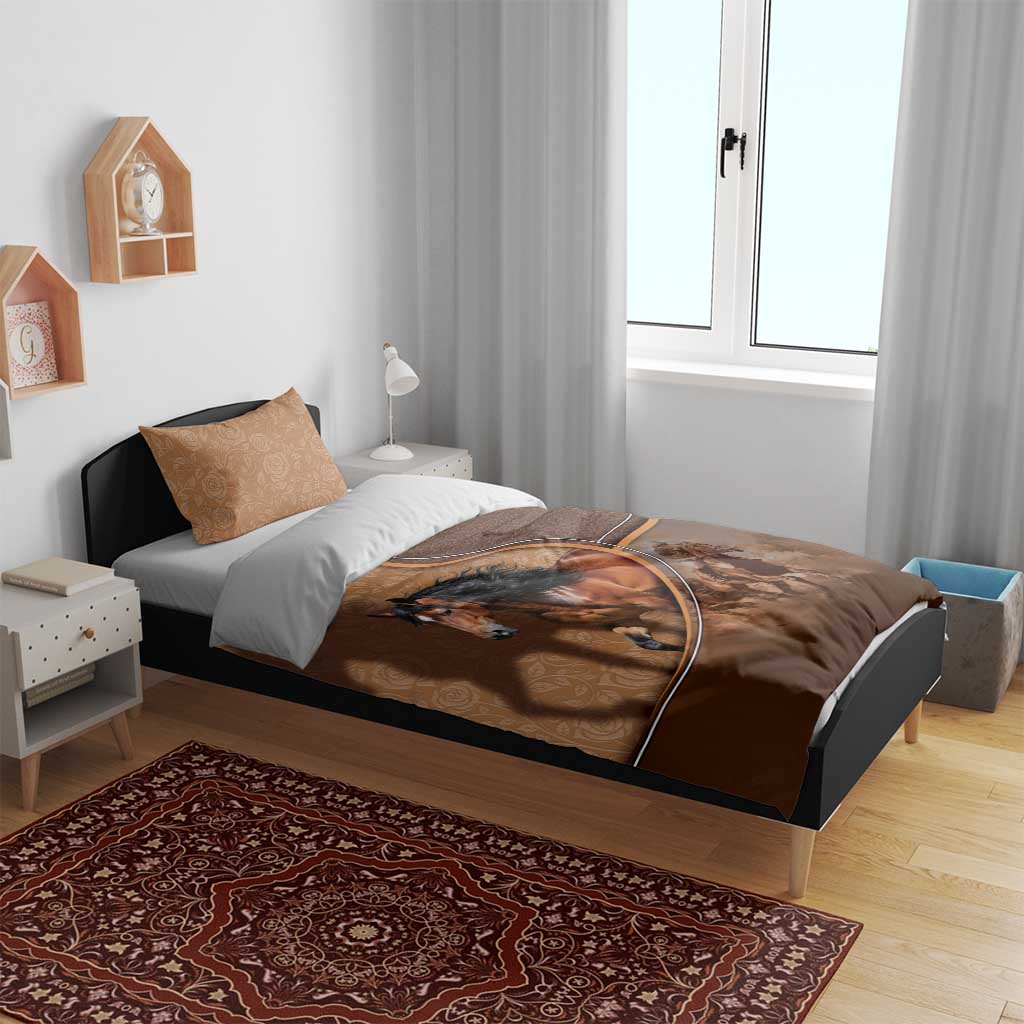 Horse Racing Bedding Set Royal Race Leather Effect