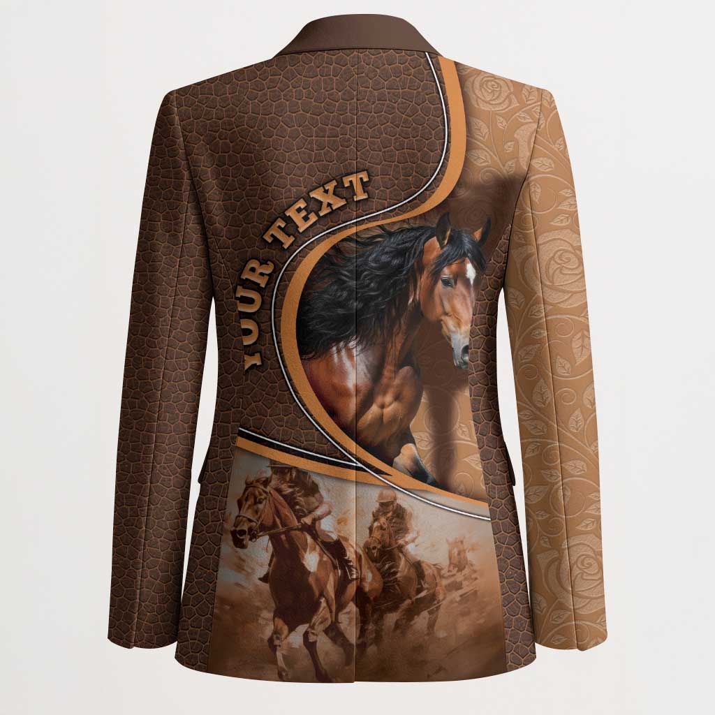 Personalized Horse Racing Blazer Royal Race Leather Effect