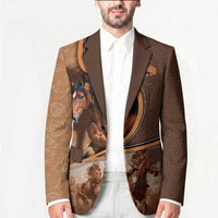 Personalized Horse Racing Blazer Royal Race Leather Effect