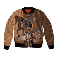 Personalized Horse Racing Bomber Jacket Royal Race Leather Effect