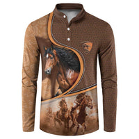 Personalized Horse Racing Button Sweatshirt Royal Race Leather Effect
