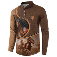 Personalized Horse Racing Button Sweatshirt Royal Race Leather Effect