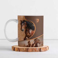 Personalized Horse Racing Ceramic Mug Royal Race Leather Effect