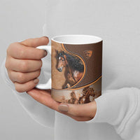 Personalized Horse Racing Ceramic Mug Royal Race Leather Effect