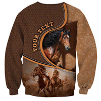 Personalized Horse Racing Sweatshirt Royal Race Leather Effect
