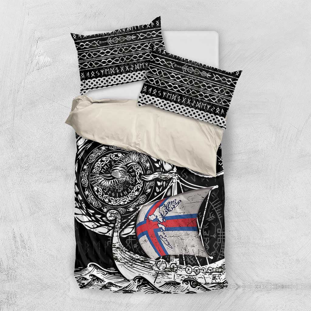 Viking Faroe Islands Bedding Set Faroese Viking Ship