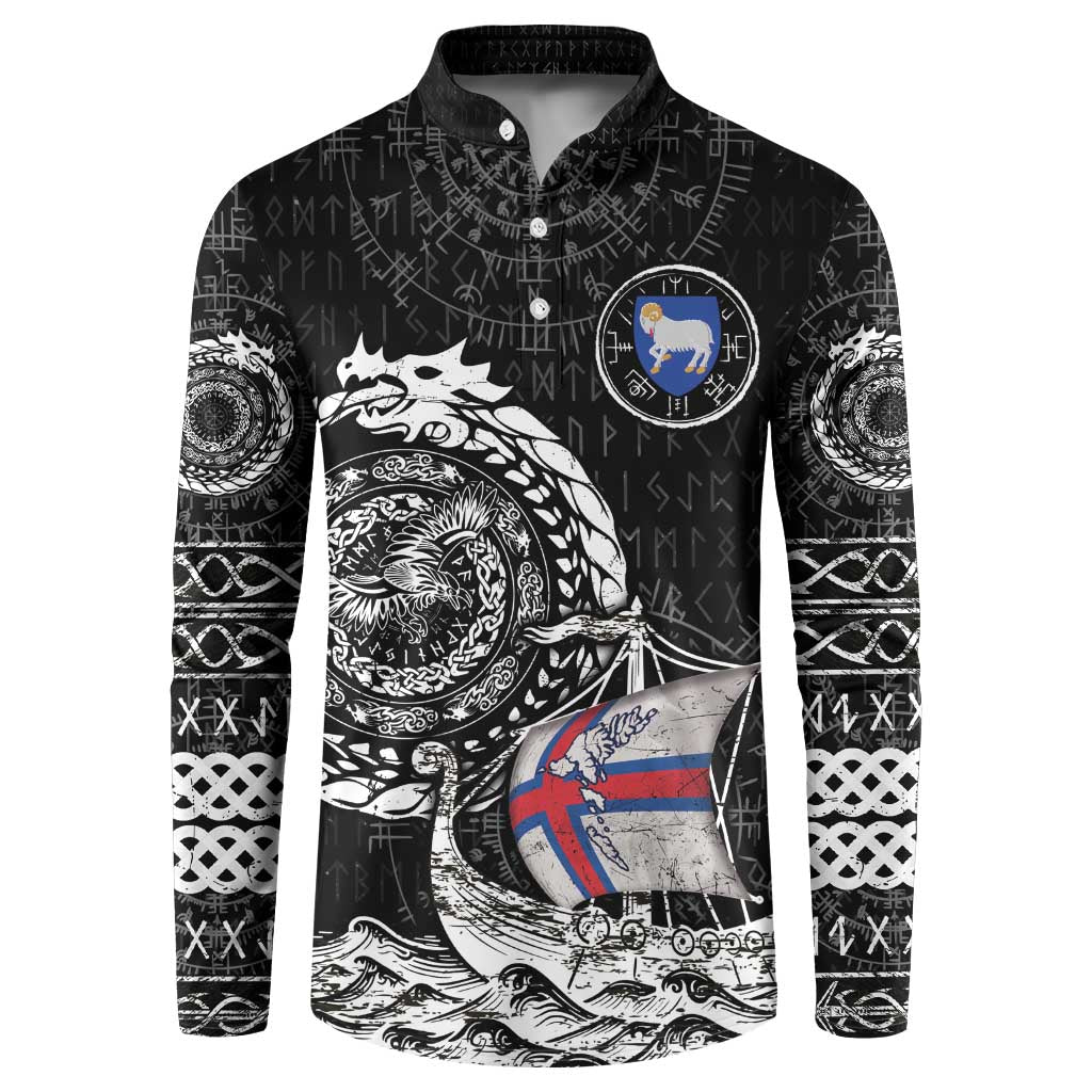 Personalized Viking Faroe Islands Button Sweatshirt Faroese Viking Ship