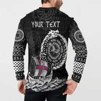 Personalized Viking Faroe Islands Button Sweatshirt Faroese Viking Ship