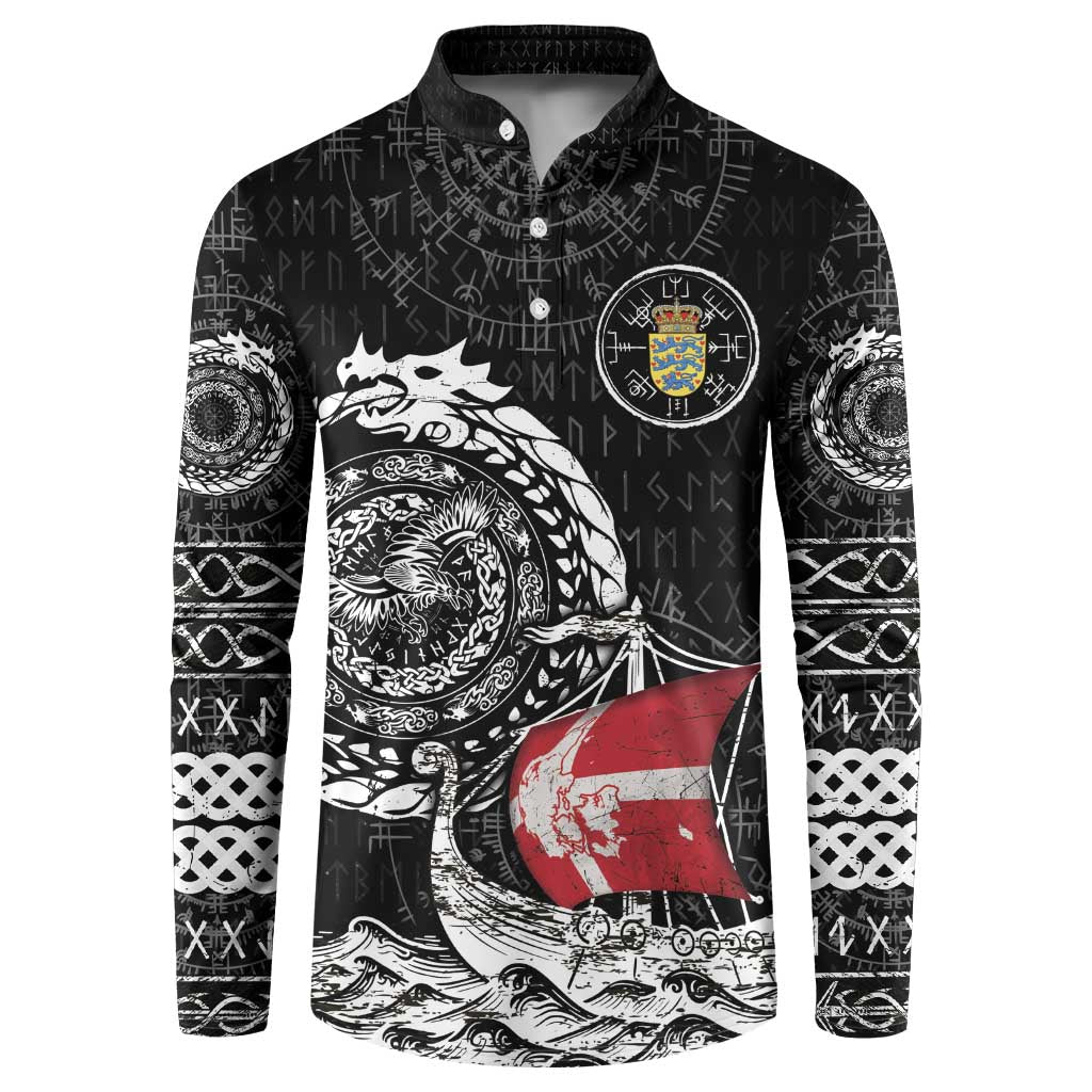 Personalized Viking Denmark Button Sweatshirt Danish Viking Ship