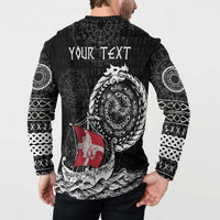 Personalized Viking Denmark Button Sweatshirt Danish Viking Ship
