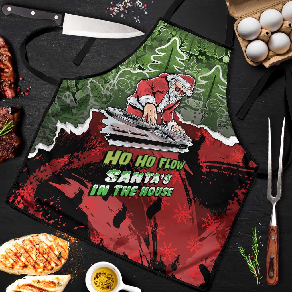 Hip Hop Christmas Apron DJ Santa Ho Ho Flow - Wonder Print Shop