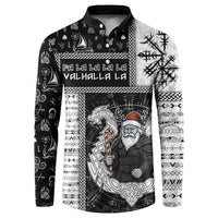 Vikings Christmas Button Sweatshirt Fa La La La Valhalla La - Wonder Print Shop