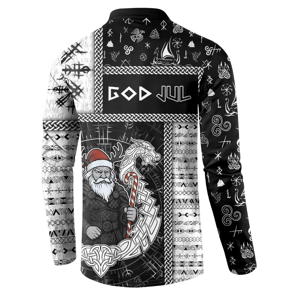 Vikings Christmas Button Sweatshirt Fa La La La Valhalla La - Wonder Print Shop