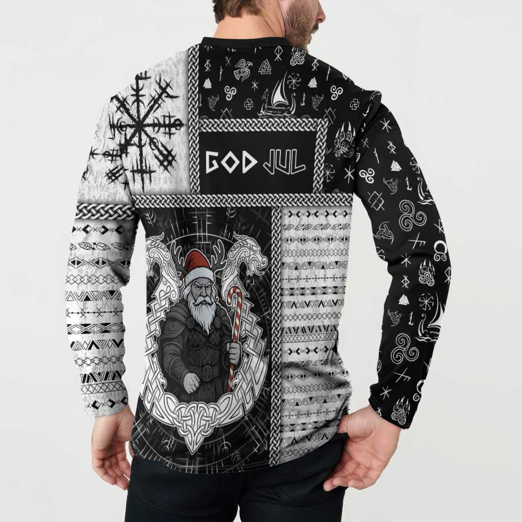 Vikings Christmas Button Sweatshirt Fa La La La Valhalla La - Wonder Print Shop