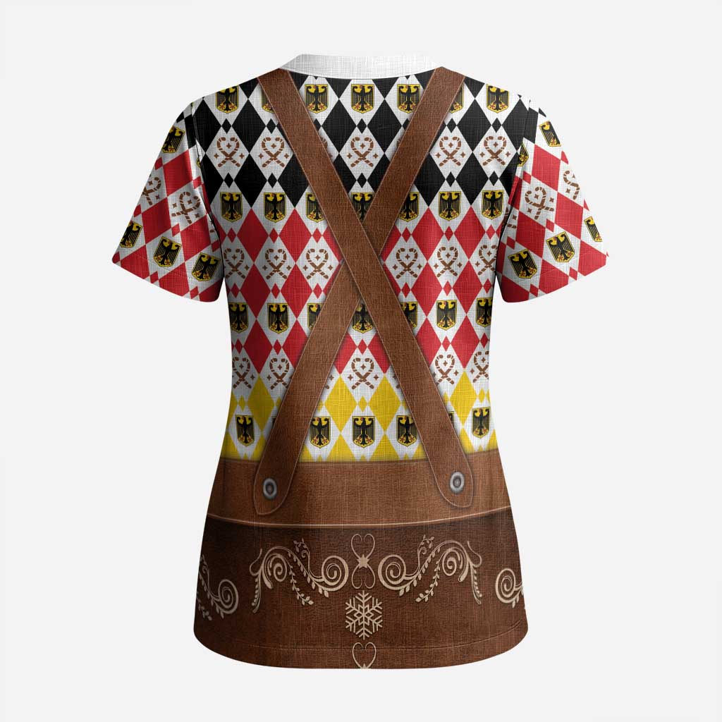 Germany Christmas Scrub Top Lederhosen Xmas Style - Wonder Print Shop