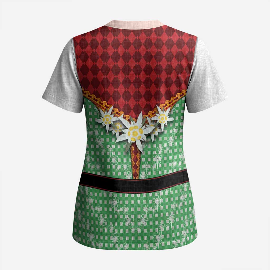 Germany Christmas Scrub Top Dirndl Xmas Style - Wonder Print Shop