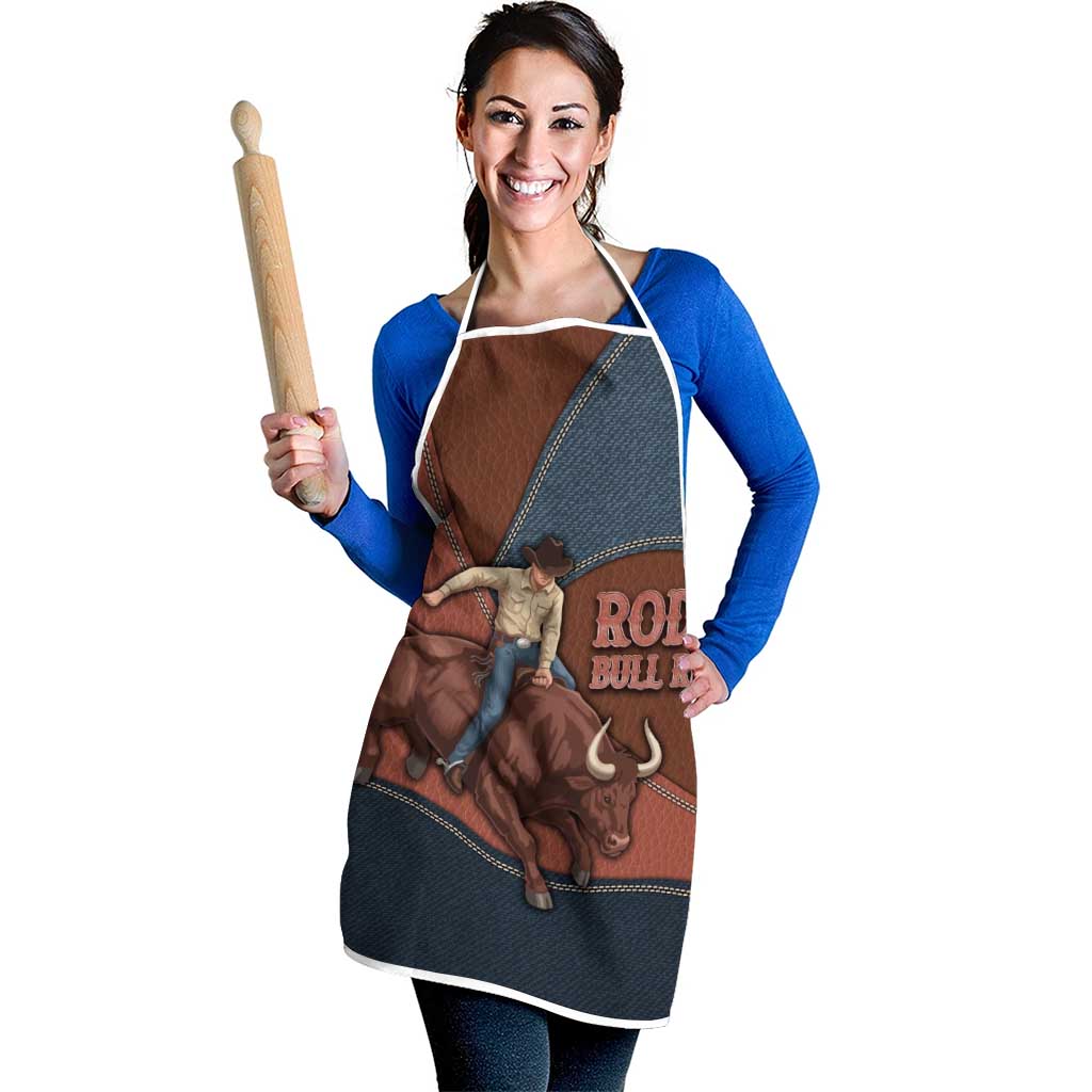 Bull Riding Apron Western Cowboy Denim And Leather Effect