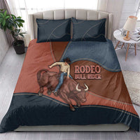 Bull Riding Bedding Set Western Cowboy Denim And Leather Effect