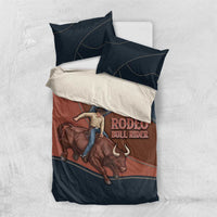 Bull Riding Bedding Set Western Cowboy Denim And Leather Effect