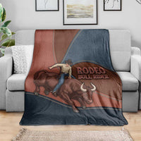 Bull Riding Blanket Western Cowboy Denim And Leather Effect