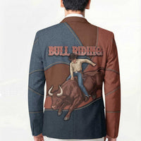 Bull Riding Blazer Western Cowboy Denim And Leather Effect