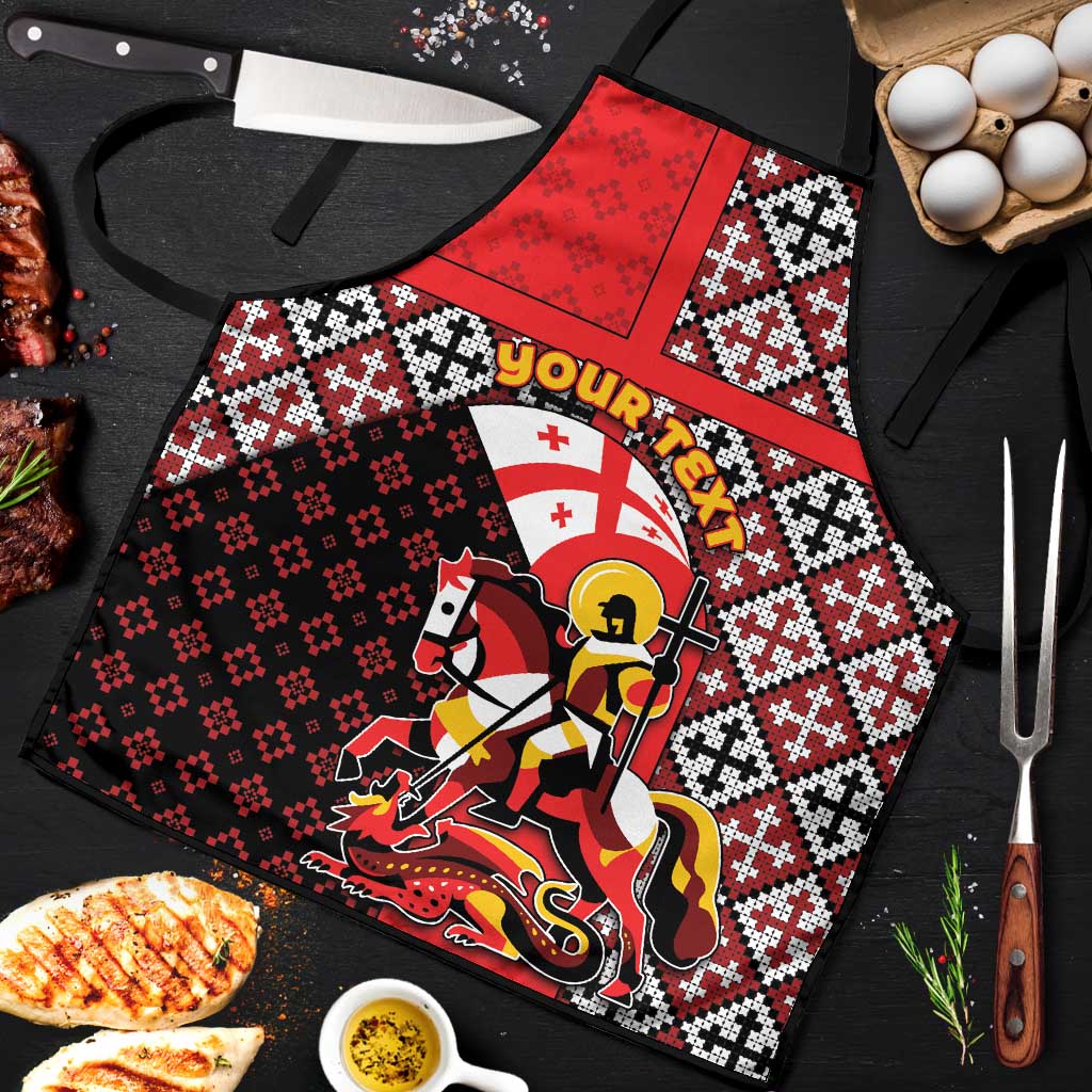 Personalized Georgia Apron Saint George Dragon Slayer Folk Pattern