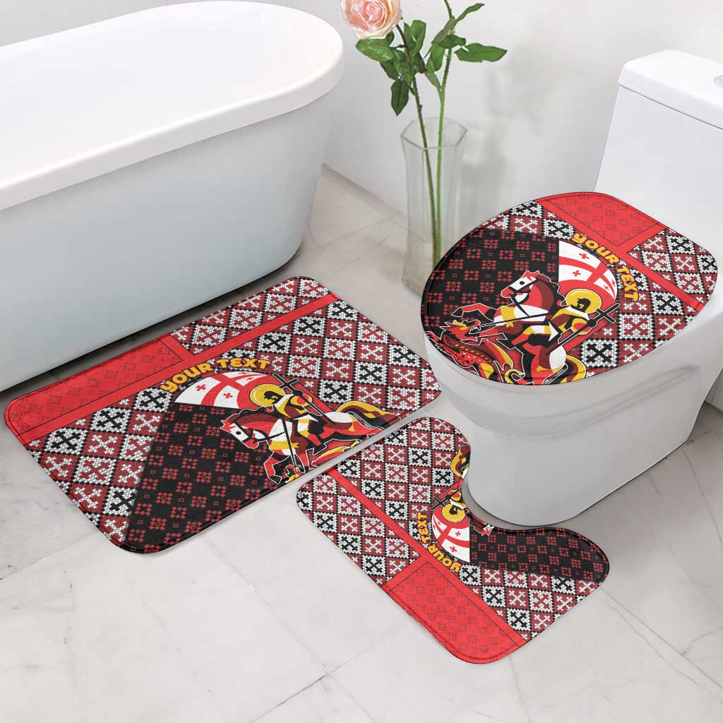 Personalized Georgia Bathroom Set Saint George Dragon Slayer Folk Pattern