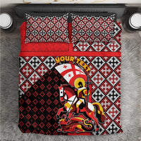 Personalized Georgia Bedding Set Saint George Dragon Slayer Folk Pattern