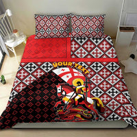 Personalized Georgia Bedding Set Saint George Dragon Slayer Folk Pattern