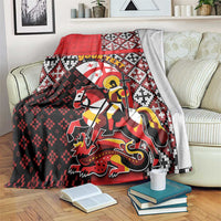 Personalized Georgia Blanket Saint George Dragon Slayer Folk Pattern