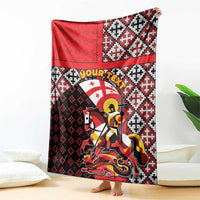 Personalized Georgia Blanket Saint George Dragon Slayer Folk Pattern
