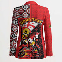 Personalized Georgia Blazer Saint George Dragon Slayer Folk Pattern