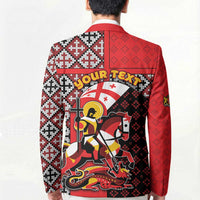 Personalized Georgia Blazer Saint George Dragon Slayer Folk Pattern