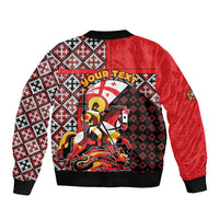 Personalized Georgia Bomber Jacket Saint George Dragon Slayer Folk Pattern