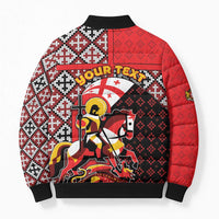 Personalized Georgia Bomber Puffer Jacket Saint George Dragon Slayer Folk Pattern