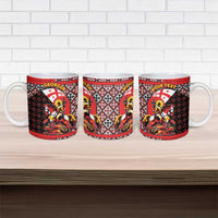 Personalized Georgia Ceramic Mug Saint George Dragon Slayer Folk Pattern