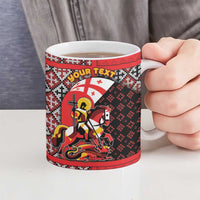 Personalized Georgia Ceramic Mug Saint George Dragon Slayer Folk Pattern