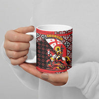 Personalized Georgia Ceramic Mug Saint George Dragon Slayer Folk Pattern