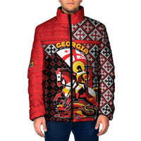 Personalized Georgia Padded Jacket Saint George Dragon Slayer Folk Pattern