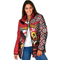 Personalized Georgia Padded Jacket Saint George Dragon Slayer Folk Pattern