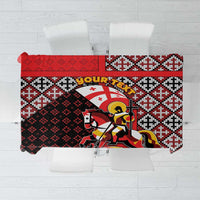 Personalized Georgia Tablecloth Saint George Dragon Slayer Folk Pattern