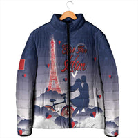 Personalized France Padded Jacket Eiffel For Him - Wonder Print Shop