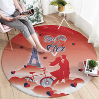 France Round Carpet Eiffel For Her - Wonder Print Shop