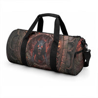 3D Illusion Black Shuck Halloween Duffle Bag Spectral Hellhound Chained Stone Well
