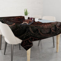 3D Illusion Black Shuck Halloween Tablecloth Spectral Hellhound Chained Stone Well