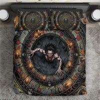3D Illusion Strzyga Halloween Bedding Set Slavic Vampire Rune Stone Well
