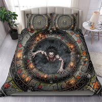 3D Illusion Strzyga Halloween Bedding Set Slavic Vampire Rune Stone Well