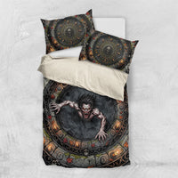 3D Illusion Strzyga Halloween Bedding Set Slavic Vampire Rune Stone Well