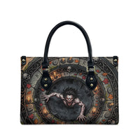 3D Illusion Strzyga Halloween Leather Bag Slavic Vampire Rune Stone Well
