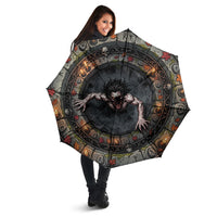 3D Illusion Strzyga Halloween Umbrella Slavic Vampire Rune Stone Well